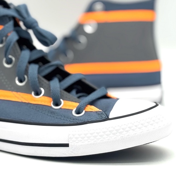 Women's Converse CTAS HI Shoes - LAKESIDE BLUE/FLASH ORANGE - Picture 4 of 8